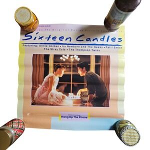 Sixteen Candles Motion Picture Soundtrack VTG 1984 Movie‎ Promo Poster 23x23 MCA